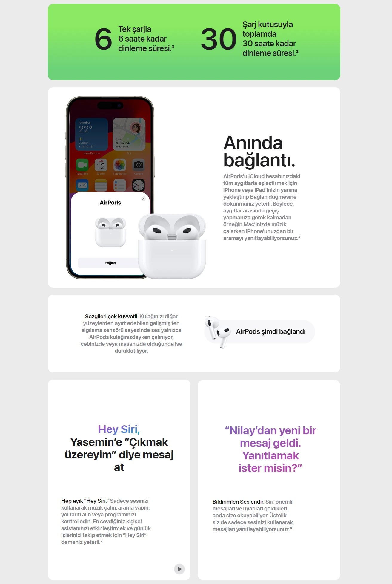 Apple AirPods (3. nesil) ve MagSafe Şarj Kutusu 2024 güncel (1)