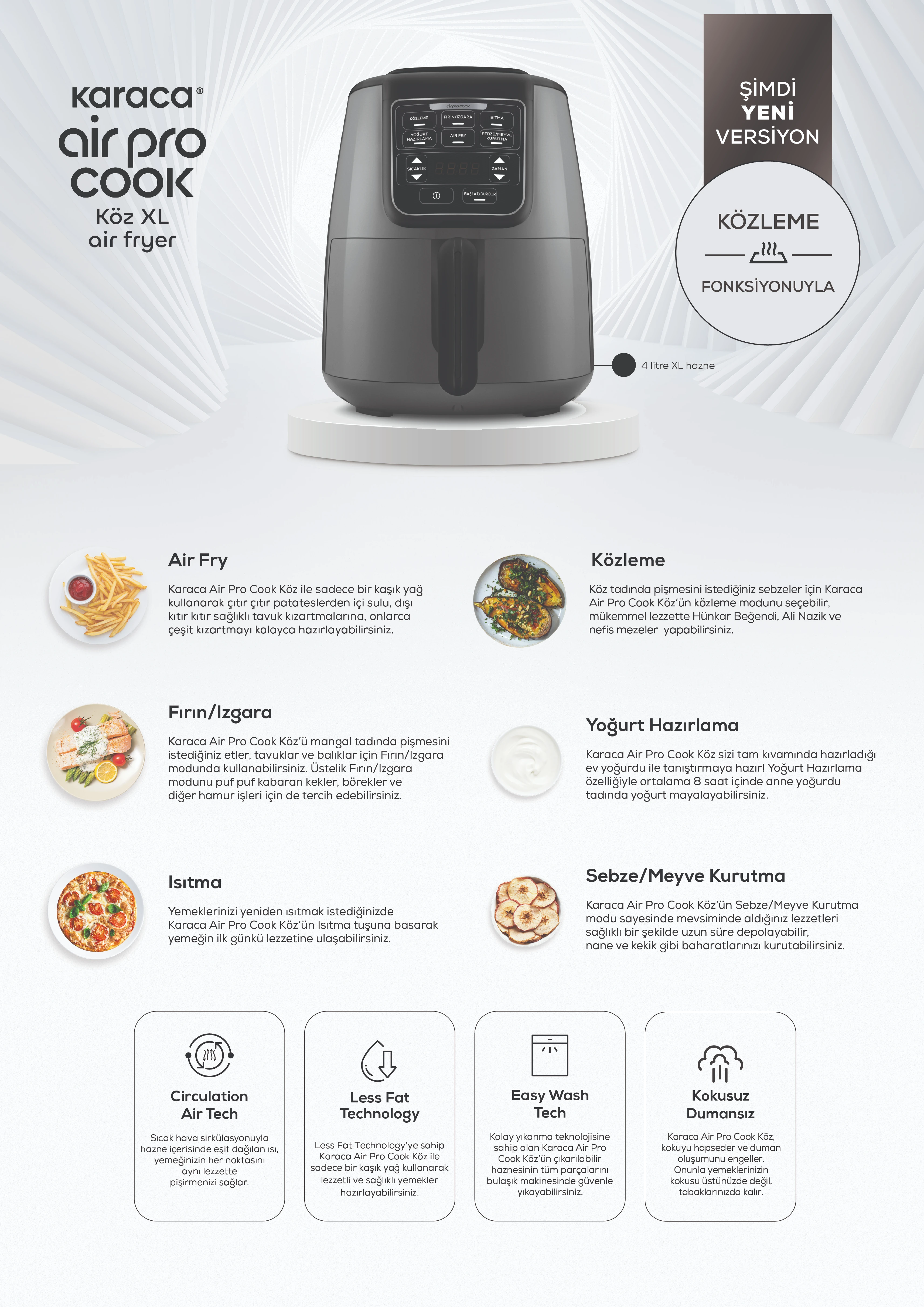 Karaca Air Pro Cook Köz XL Airfryer   Space Gray Black (5)