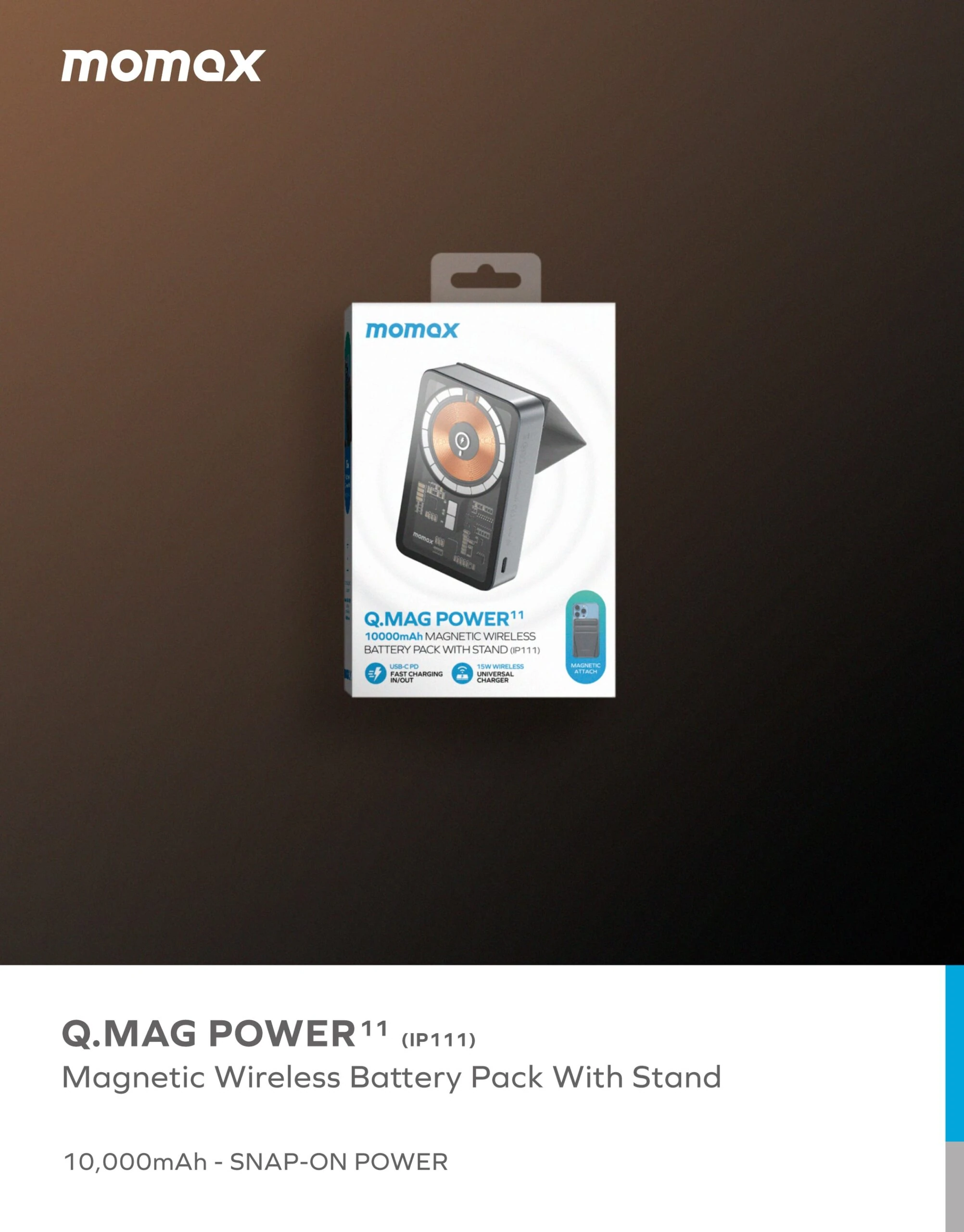 Momax Q.mag Power 11 10.000 Mah Magsafe Standlı Powerbank 2024 (10)