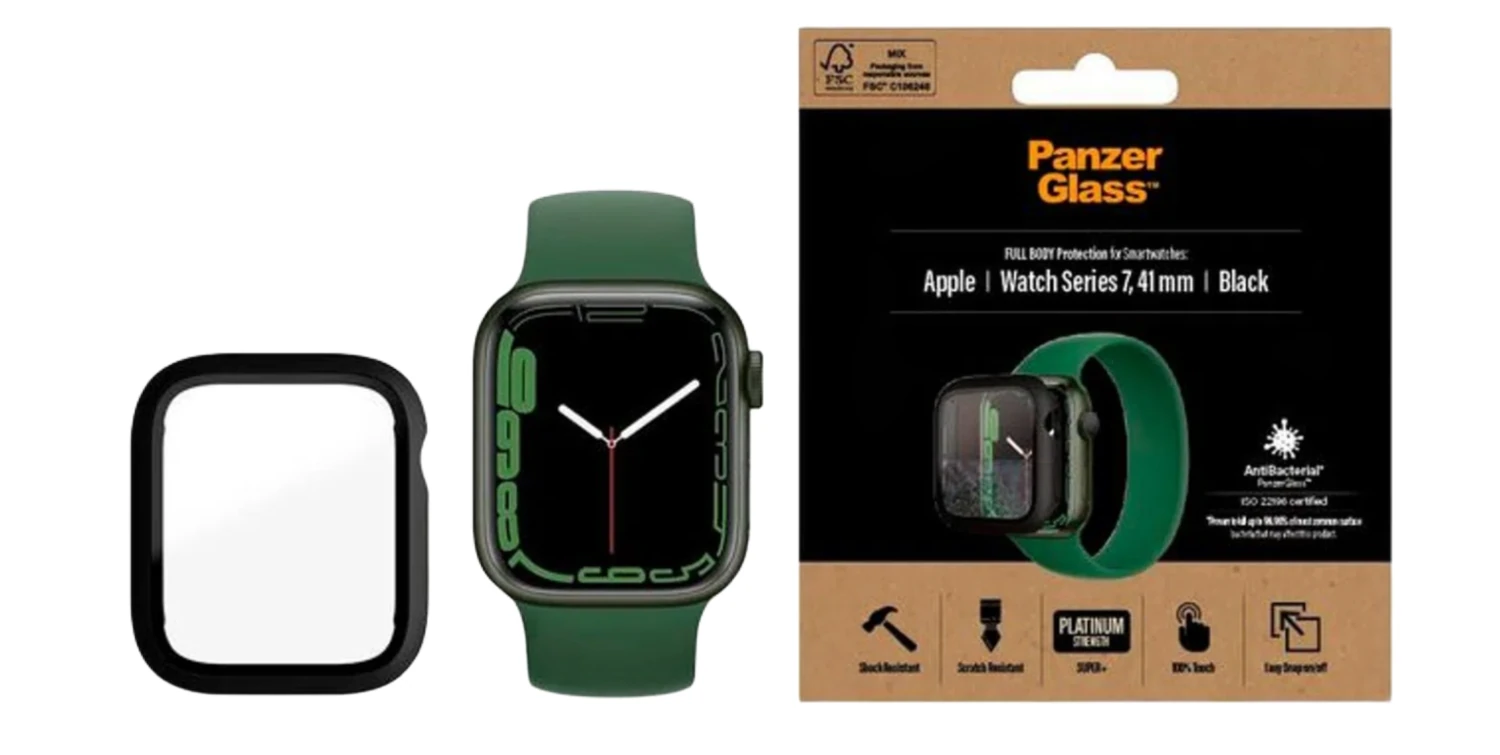 PanzerGlass Full Body Apple Watch 7 8 9 Uyumlu Saat Koruyucu (41mm) Siyah (1)